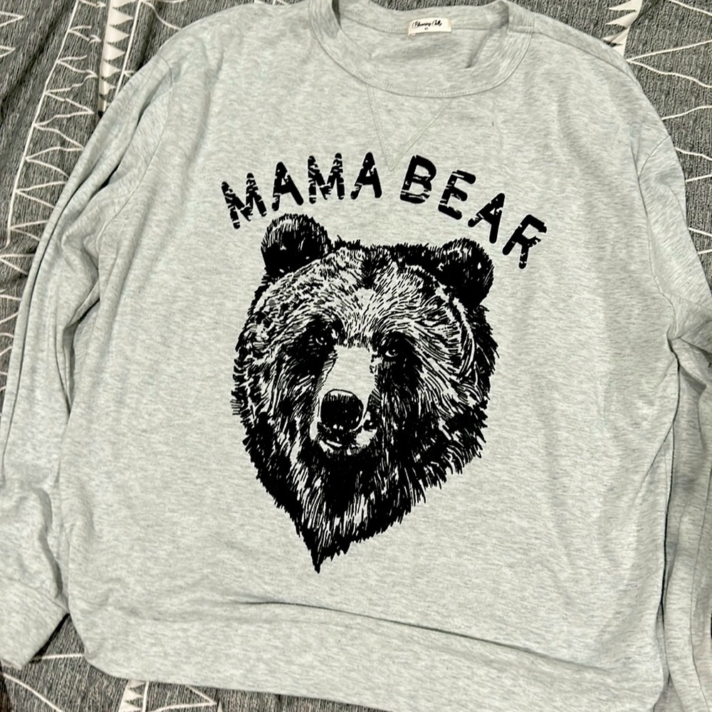 Grey Mama Bear sweater